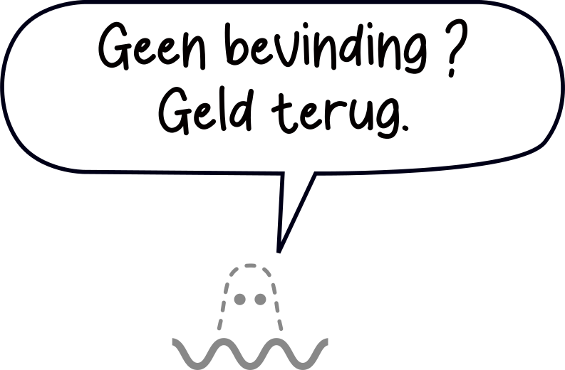Geen bevinding, geld terug garantie commic