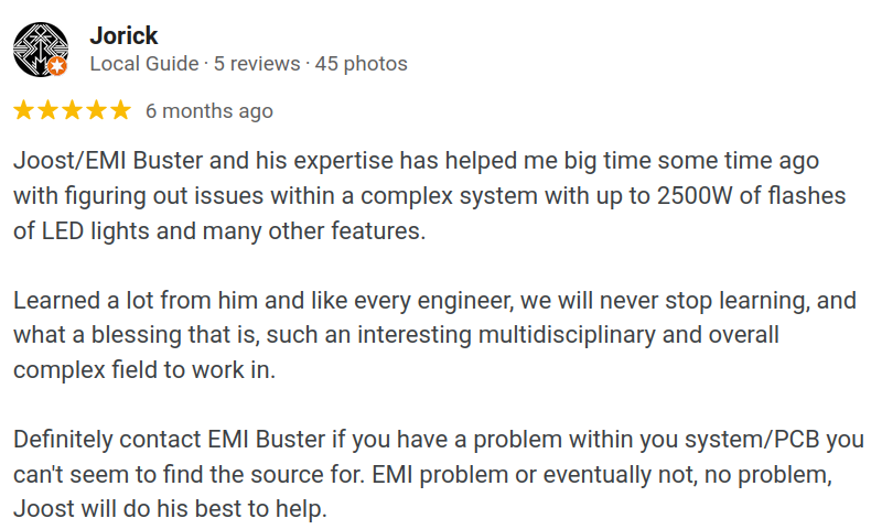 EMC ontstoring resultaat