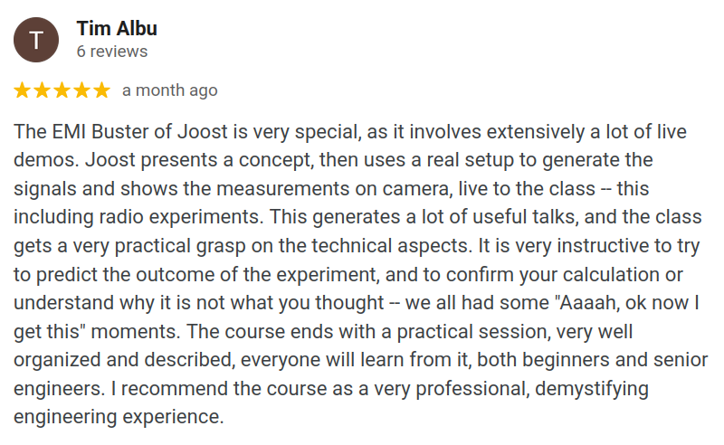 EMC cursus deelnemer review